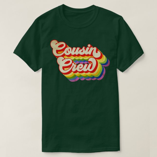 Cousin Crew Regenbogenfarbe für Jungen Mädchen Kin T-Shirt (Design vorne)