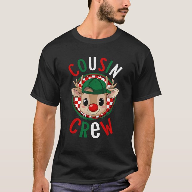Cousin Crew Reindeer Christmas Pajamas Men Boys  T-Shirt (Vorderseite)