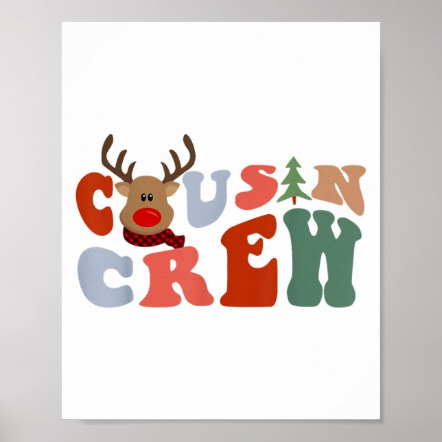 Cousin Crew Reindeer Rudolph Pajamas Holiday Merry Poster (Vorne)