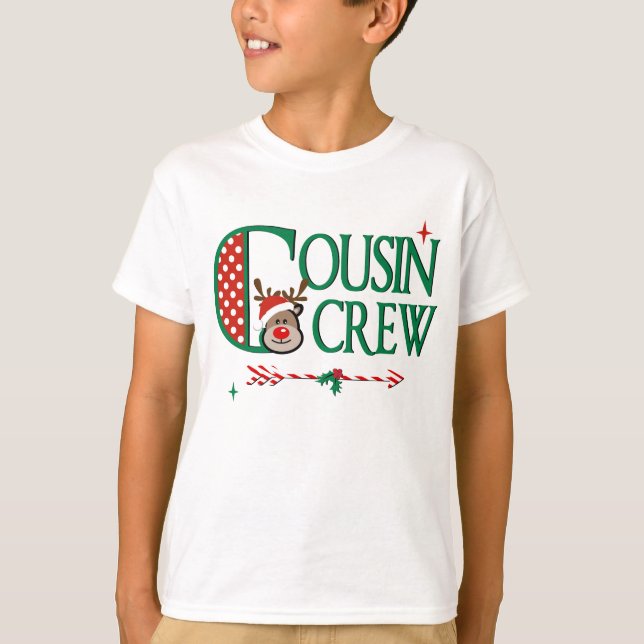 Cousin Crew Reindeer Shirt Kinder Cousin Weihnacht (Vorderseite)