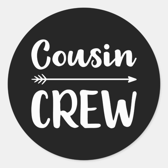 Cousin Crew Runder Aufkleber (Vorderseite)