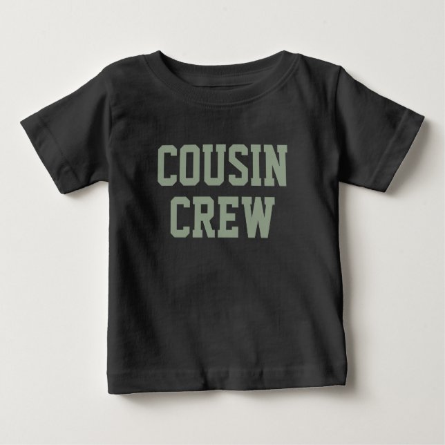 Cousin Crew | Sage Green Matching Kids Baby T-shirt (Vorderseite)
