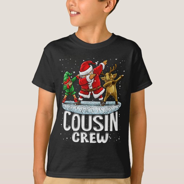 Cousin Crew Santa Elf Dabbing Matching Family Chri T-Shirt (Vorderseite)