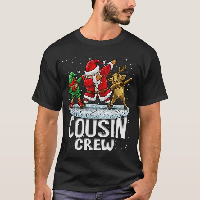 Cousin Crew Santa Elf Dabbing Matching Family Chri T-Shirt (Vorderseite)