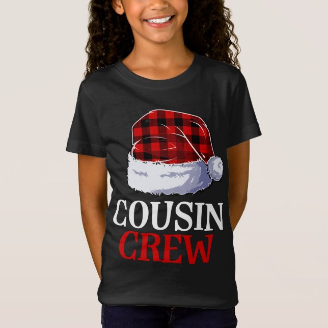 Cousin Crew Santa Kariert Buffalo Apparel Funny Ch T-Shirt (Vorderseite)