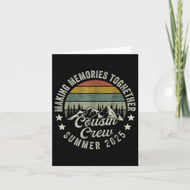 Cousin Crew Shirts, Camping Cousins Sommer 2025 Karte (Vorderseite)