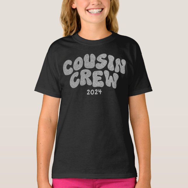 Cousin Crew Silver Matching Cousin Family Wiederse T-Shirt (Vorderseite)