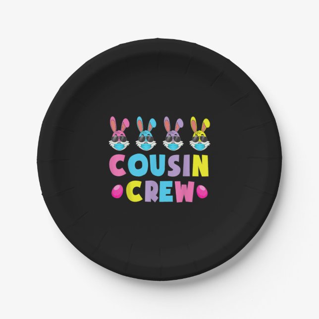 Cousin Crew Squad Ostersonnige Kaninchen Kleinkind Pappteller (Vorderseite)