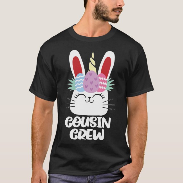 Cousin Crew Unicorn Bunny Easter Eizellauf Kostüm T-Shirt (Vorderseite)