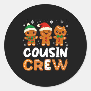 Cousin Crew Weihnachten 2025 Cookie Kinder Junge M Runder Aufkleber