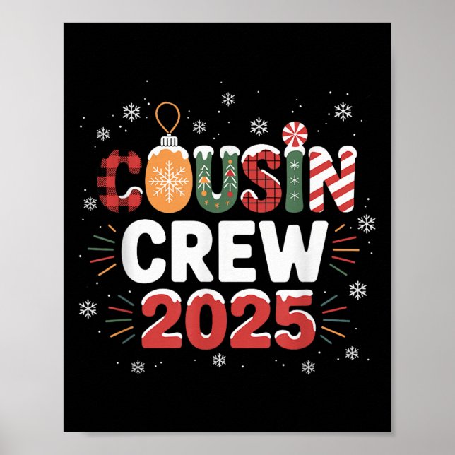 Cousin Crew Weihnachten 2025 Familienmatching Weih Poster (Vorne)