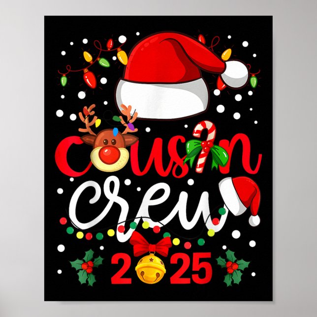 Cousin Crew Weihnachten 2025 Weihnachtskids Famili Poster (Vorne)