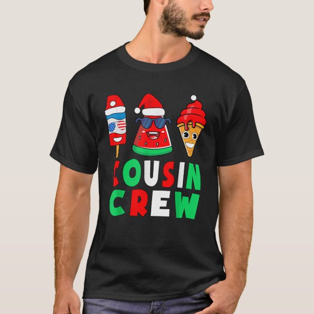 Cousin Crew Weihnachten im Juli Squad Pajamas Matc T-Shirt (Vorderseite)