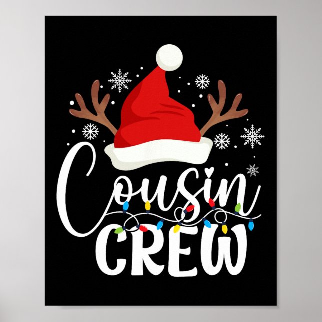 Cousin Crew Weihnachten Matching Xmas Lights Pajam Poster (Vorne)