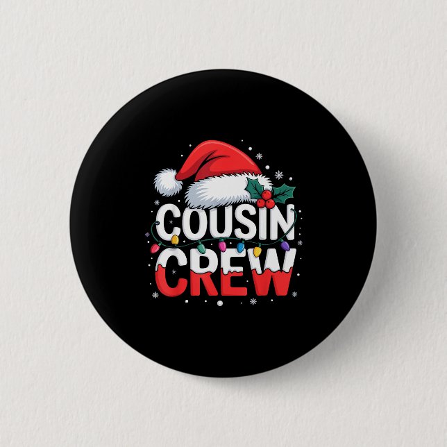Cousin Crew Weihnachts-Rentiergeweih-Hut-Lichter  Button (Vorderseite)