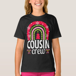 Cousin Crew Weihnachtsbaum Regenbogen Schneeflocke T-Shirt