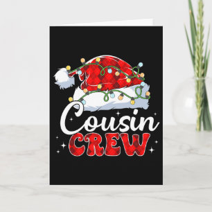 Cousin Crew Weihnachtsmann Hut Xmas Lichter Frohe  Karte
