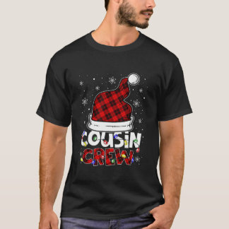Cousin Crew Weihnachtsmannmütze Buffalo Rot Karier T-Shirt