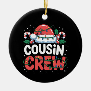 Cousin Crew Weihnachtsmannmütze Familie Feiertag Keramik Ornament