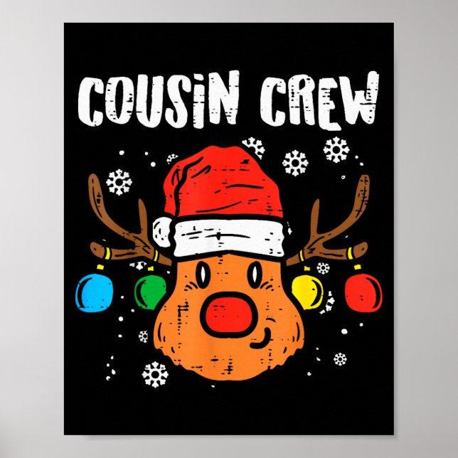 Cousin Crew Xmas Pjs Matching Christmas Pajamas Fo Poster (Vorne)