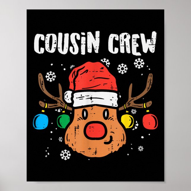Cousin Crew Xmas Pjs Matching Christmas Pajamas Fo Poster (Vorne)