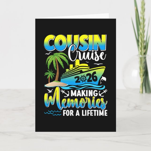 Cousin Cruise 2026 Making Memories For A Lifetime  Karte (Vorderseite)