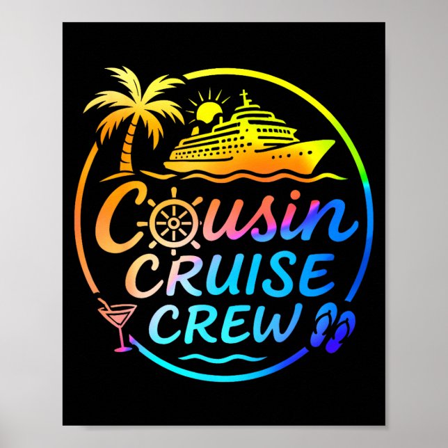 Cousin Cruise Crew Trocal Summer Vacation Matching Poster (Vorne)