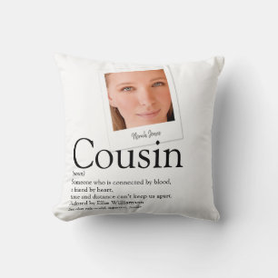 Cousin Definition Modernes Foto Kissen