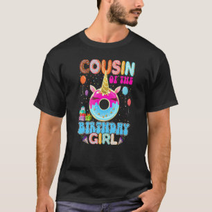 Cousin der Geburtstagsmädchen Donut Unicorn Magic T-Shirt