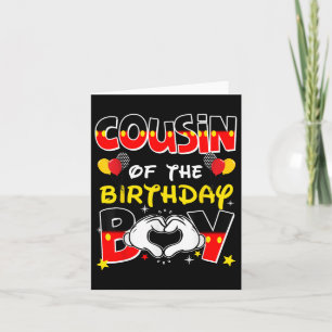 Cousin der Party-Dekoration der Geburtstagsjunge Karte