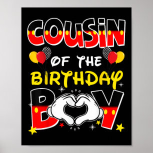 Cousin der Party-Dekoration der Geburtstagsjunge Poster