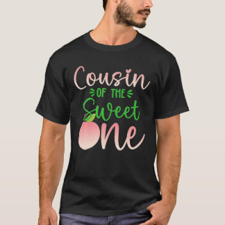Cousin des Geburtstags 1 Pfirsich 1. Sommerfrucht T-Shirt