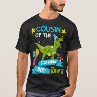 Cousin des Geburtstags Junge Dinosaurier T-Shirt