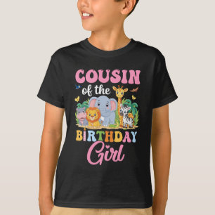Cousin des Geburtstags Mädchen Kinder Safari Dschu T-Shirt