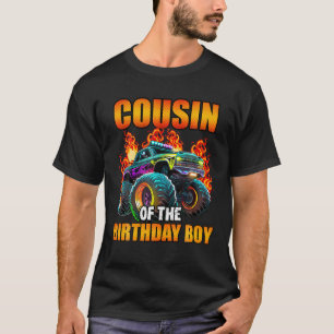 Cousin des Geburtstagsjungen Monsters Truck Geburt T-Shirt