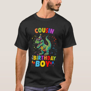 Cousin des Geburtstagsjungen TRex Dinosaurier-Part T-Shirt
