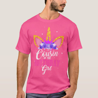 Cousin des Geburtstagsmädchens Einhorn Geburtstags T-Shirt