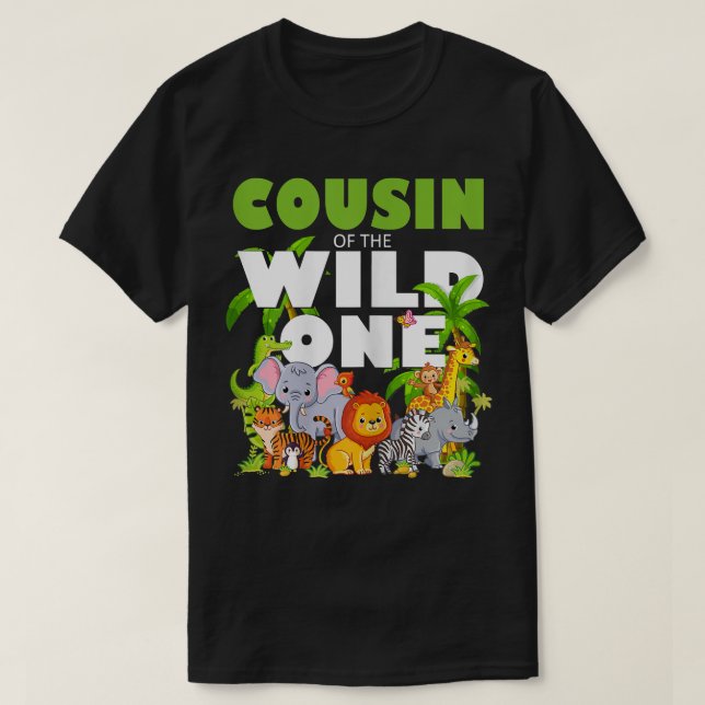 Cousin des Wilden Zoo Birthday Safari Jungle  T-Shirt (Design vorne)