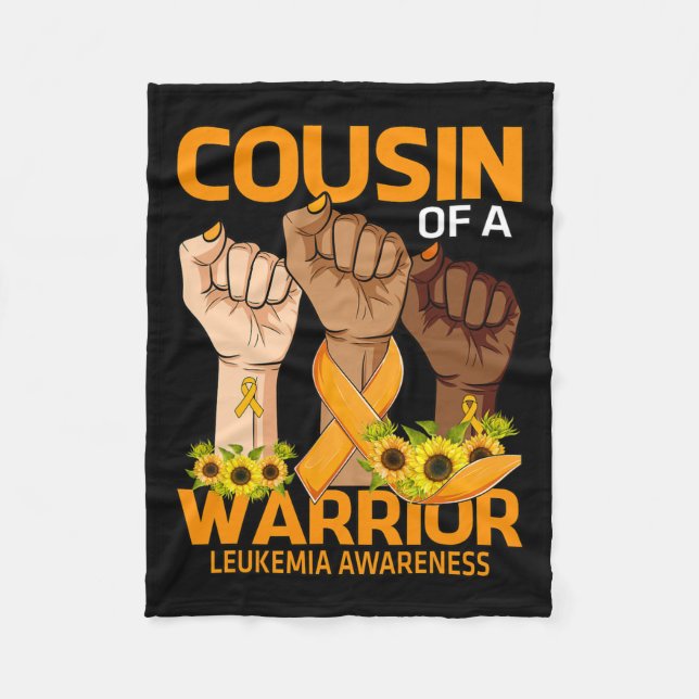 Cousin einer Warrior Leukämie Bewusstsein Sonnenbl Fleecedecke (Vorderseite)