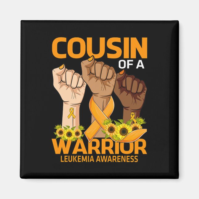 Cousin einer Warrior Leukämie Bewusstsein Sonnenbl Magnet (Vorne)