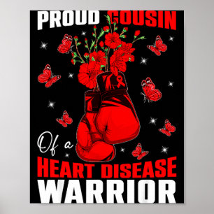 Cousin eines Herzens Krieger Herzkrankheit Bewusst Poster