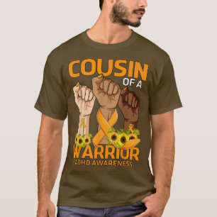 Cousin eines Kriegers ADHS-Bewusstsein Sonnenblume T-Shirt