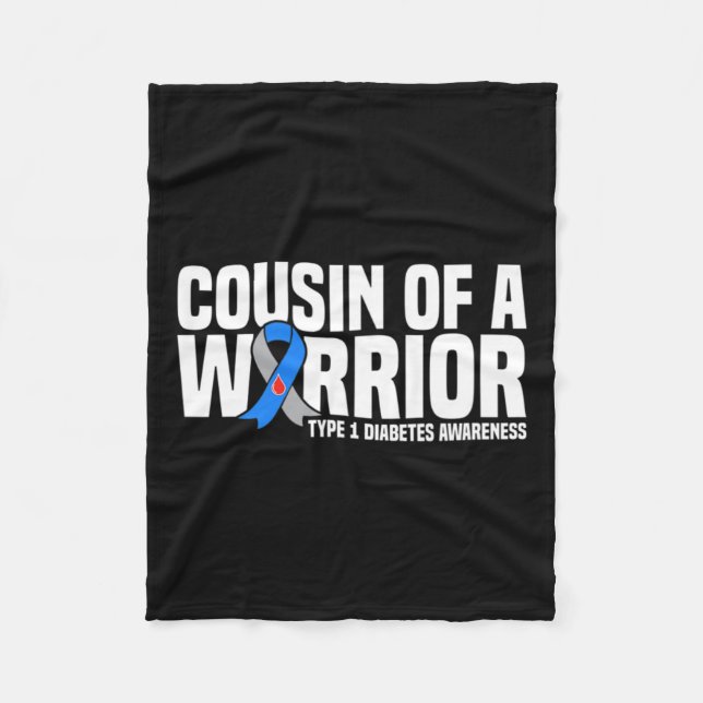 Cousin eines Warrior Typ 1 Diabetes Fleecedecke (Vorderseite)