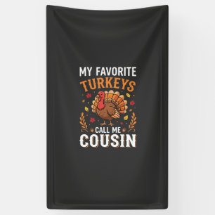 Cousin Erntedankfest Truthahn Familie Banner