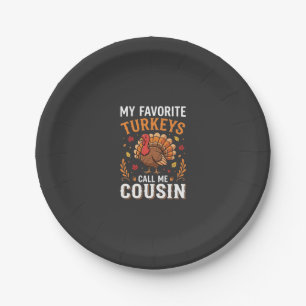 Cousin Erntedankfest Truthahn Familie Pappteller