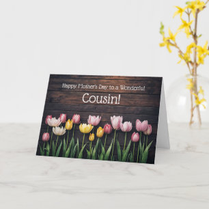 Cousin Frohe Muttertag Süße Tulpen Blumenzwiebeln Karte