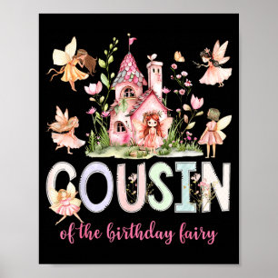 Cousin Geburtstag Feen Magisches Mädchen Illustrat Poster