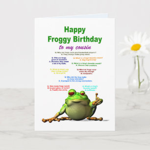 Cousin, Geburtstag, Froschwitze Karte