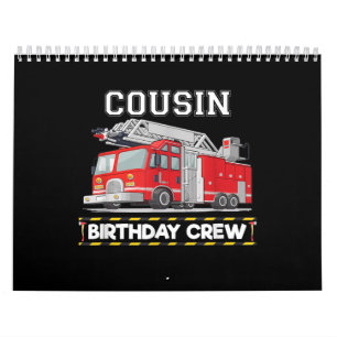Cousin Geburtstagsfeuerwehrmann Crew Matching Fami Kalender
