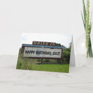 Cousin-GEBURTSTAGSKARTEN, IM FILM FAHREN Karte